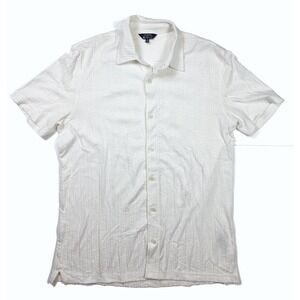 The Original Ben Sherman Ivory White Button Up Textured Slub Shirt Men's‎ Size M